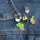 Cartoon Metal Mini Green Plant Brooch