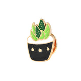 Cartoon Metal Mini Green Plant Brooch