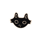 Black White Cat Fish Bone Brooch