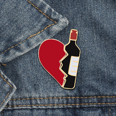 Broken Heart Wine Bottle Brooch