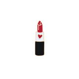 Brooch Pins Girl Cosmetics Lipstick Bow Love Wings Purple