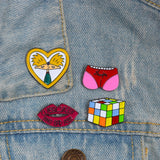 Funny Heart Pig Rubik's Brooch